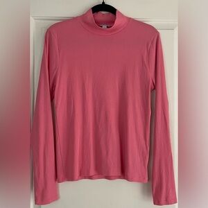J. Crew Coral Long Sleeve Ribbed Top